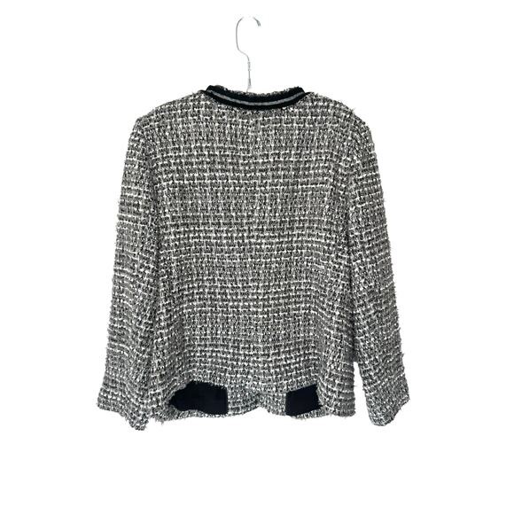 Talbots Petite Blazer Gray Black Metallic Tweed Twee Office Work Career Size 18P - Picture 9 of 13